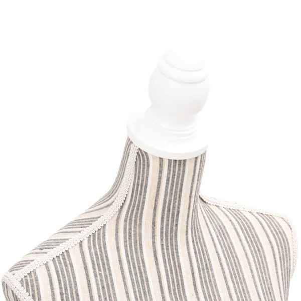 Berkfield Ladies Bust Display Mannequin Linen With Stripes