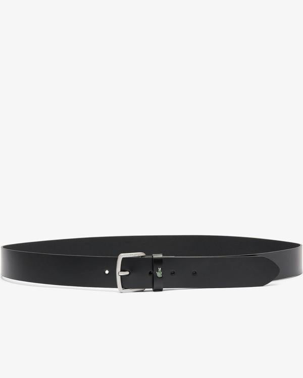 Lacoste Raw Edge Mens Leather Belt - Noir 000
