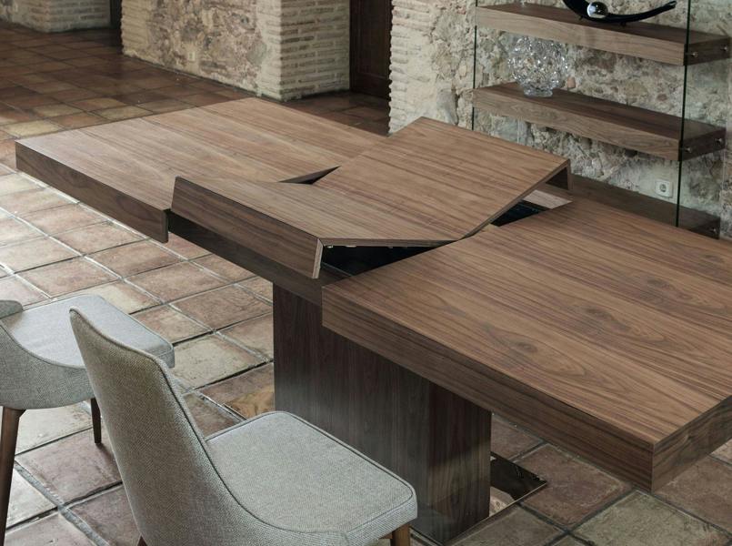 Angel Cerdá Rectangular walnut extending dining table 1015