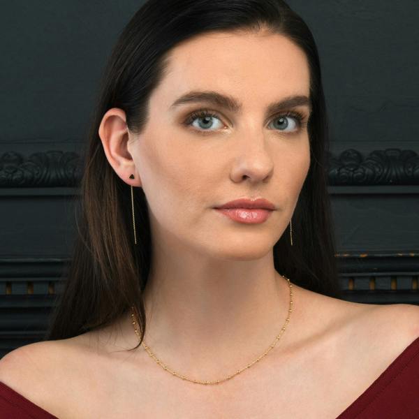 namana Gold Plated Sterling Silver Beaded Chain Necklace