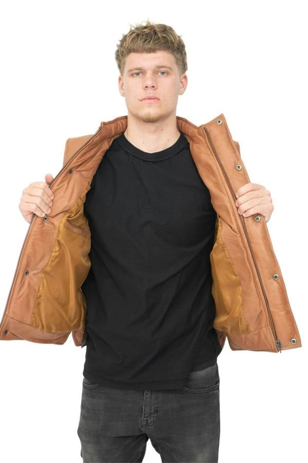 Infinity Leather Mens Classic Leather Puffer Waistcoat-Nottingham