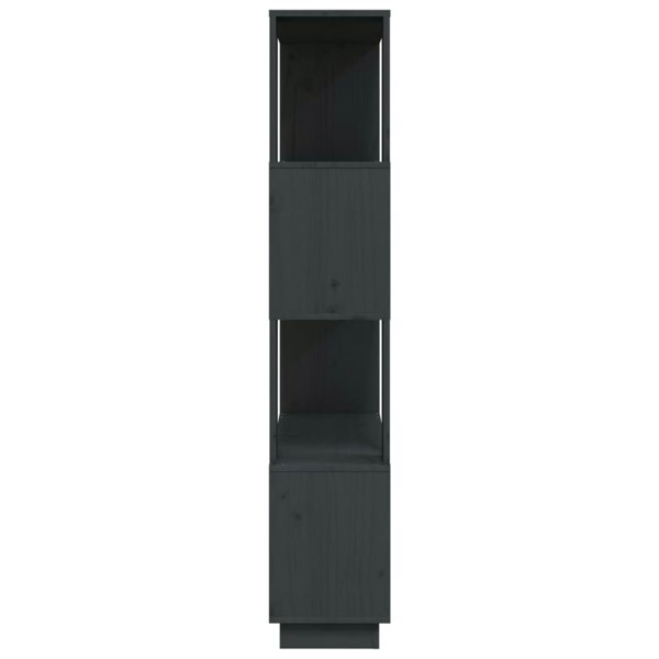 Berkfield Book Cabinet/Room Divider Grey 80x25x132 cm Solid Wood Pine