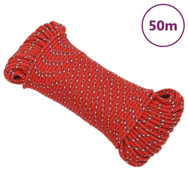 Berkfield Boat Rope Red 3 mm 50 m Polypropylene