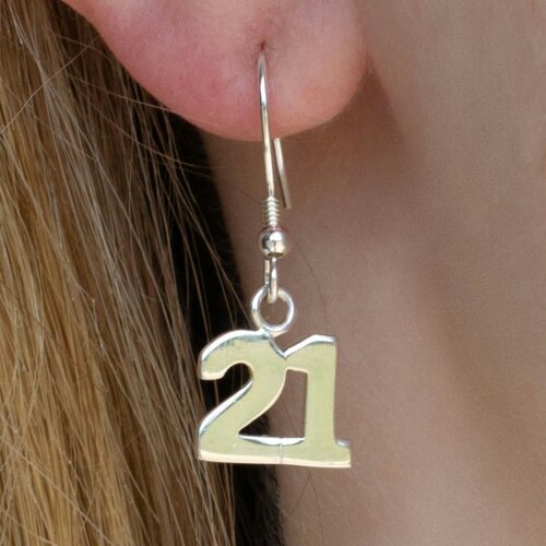 Mylee London Sterling Silver 21 Charm Earrings - Hook