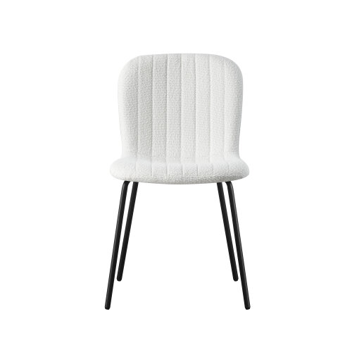 Set of 6 Teddy Faux Fur Stitched Design Dining Chairs Bella