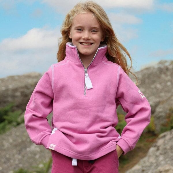 Lazy Jacks LJ3C - Girls 1/4 Zip - Candy floss