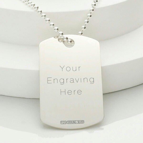Christopher James of London Sterling Silver ICE Medical Alert Cross Large Dog Tag Pendant
