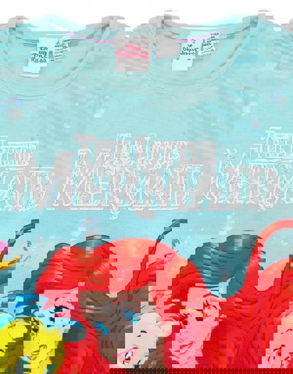 Disney Little Mermaid GirlsBlue Ariel, Flounder Character Print Short Sleeve Short Leg Pyjama Set