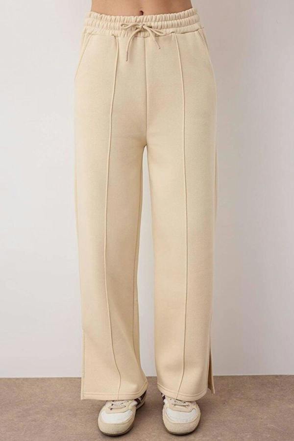 WOVCOR 2-Piece Crew Neck Oversized Knit Top & Wide Leg Pants Set