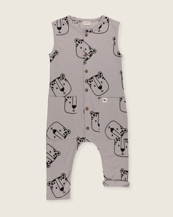 Grey Leopard Face Print Jumpsuit - image 2