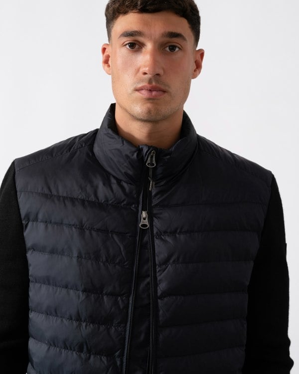 GANT Mens Mixed Media Hybrid Jacket - 5 Black