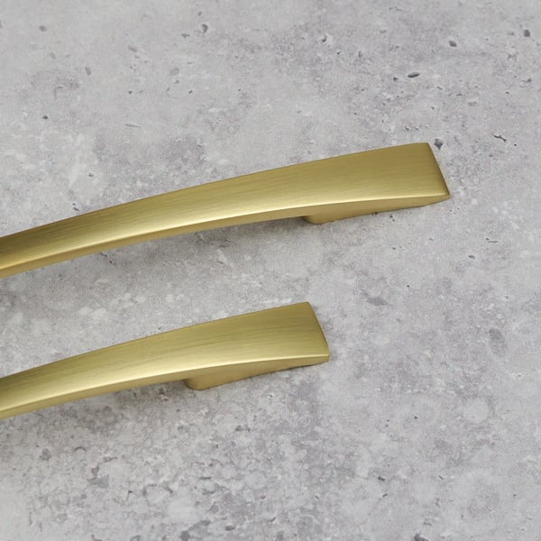 Handle & Home Brushed Brass Bow Handles