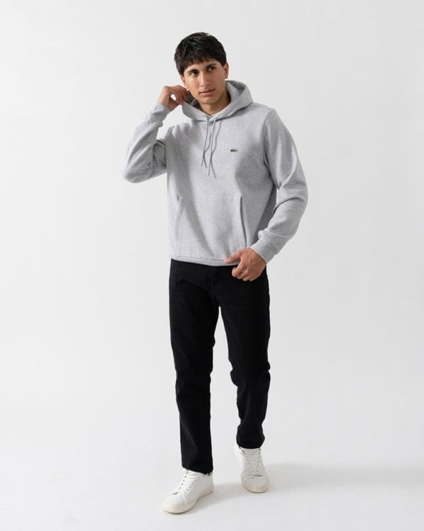 Lacoste Mens Fleece Hoodie - Silver Chine CCA