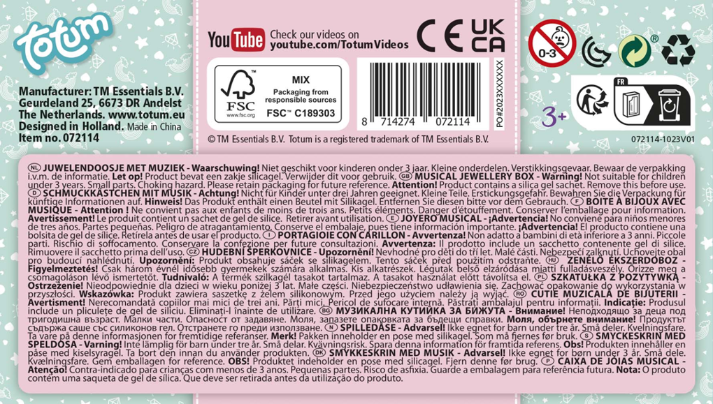 Totum Unicorn Musical Jewellery Box