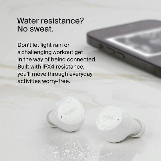Belkin Soundform Bolt True Wireless Earbuds White - AUC009btWH