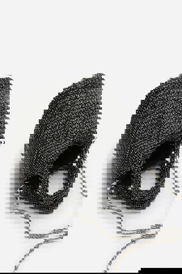 Where's That From Shellies Crystal Embellished Bucket Bag in Silver.