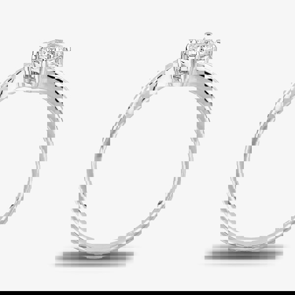 Starbright Silver Four Claw Twist Round Cubic Zirconia Ring R193 3A