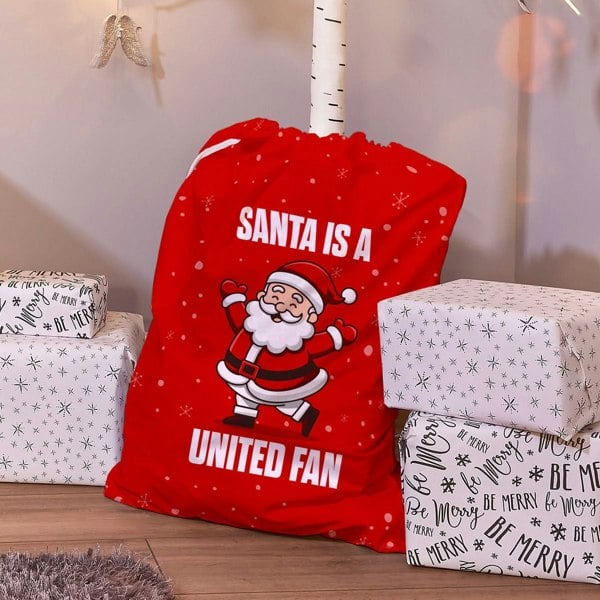 BritishmadeGifts Santa is a United Fan - Football Fan Santa Sack