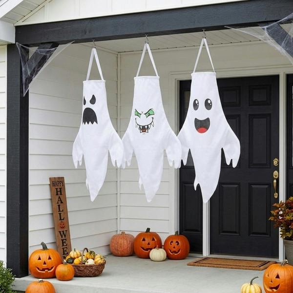 Garden Greatness 3 Pack Chilling Hanging LED Halloween Ghosts