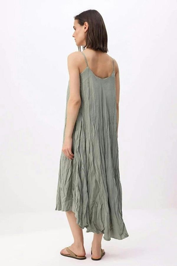 WOVCOR Crinkle Maxi Woven Dress