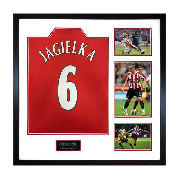 Phil Jagielka Signed Sheffield United Shirt Elite Frame