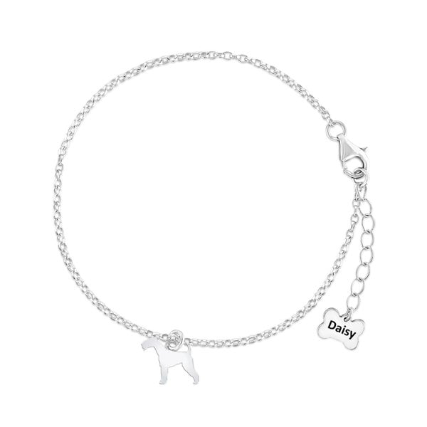 Mylee London Irish Terrier Silhouette Silver Chain Bracelet - Personalised