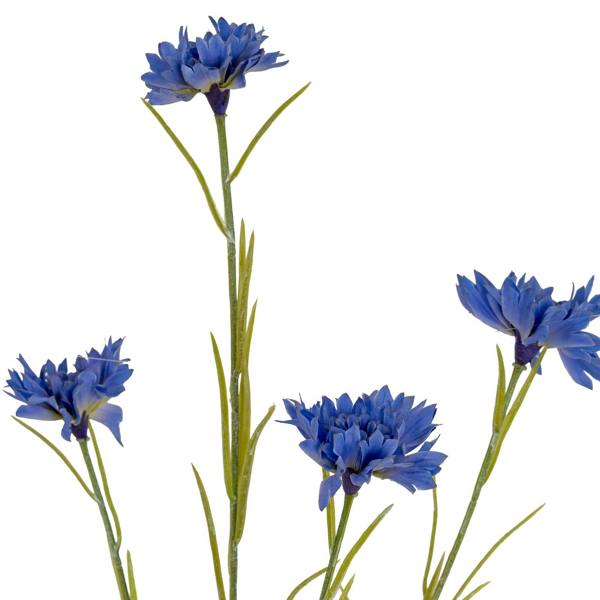 Wyld Haus Set of 3 Artificial Flowers Blue Cornflower Stems