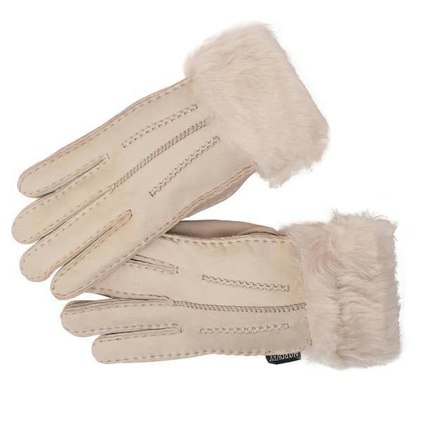 Nordvek Womens Sheepskin Gloves With Fur Cuff