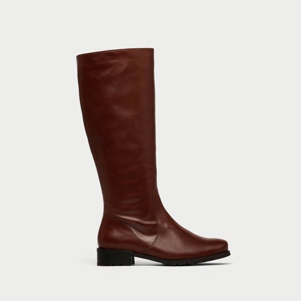 Calla Bella Knee-High Boots for Bunions & Wide Feet - Brown Leather