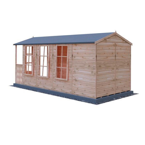 Shire Westminster & Verandah 13x7 12mm interlock Clad wooden Summerhouse - Best Shed