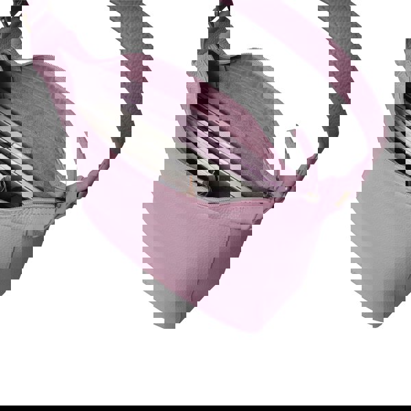 Assots London 'BIANCA' Pale Pink Pebble Grain Leather Slouchy Hobo Bag