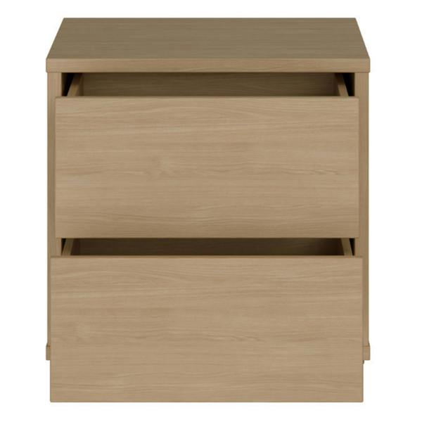 Furniture To Go Alice Springs Low Bedside Cabinet with 2 Drawers Push-to-Open in Elegancia Oak