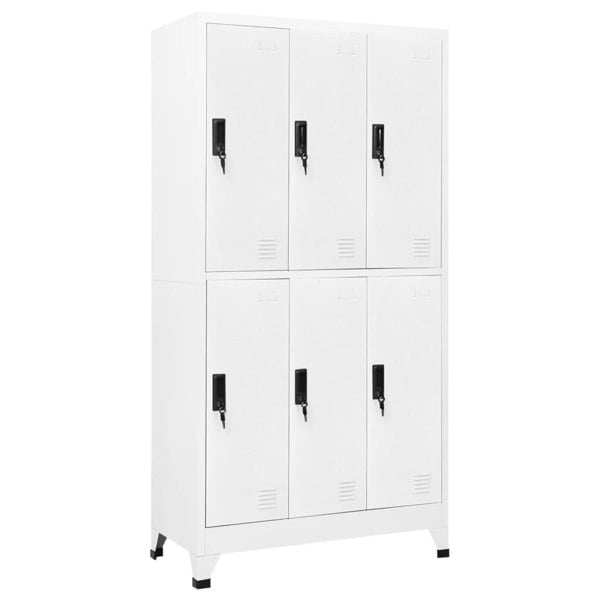 Berkfield Locker Cabinet White 90x45x180 cm Steel