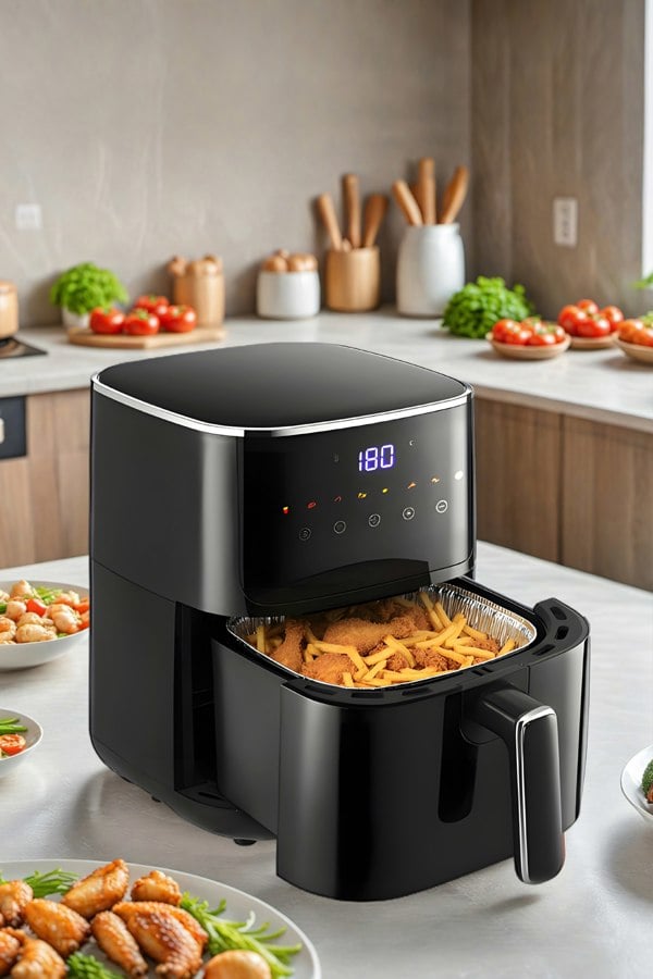 Living and Home 5.5L Smart Air Fryer Oven 8 Modes Roaster with Touch Screen, Adjustable Temp, Timer Function
