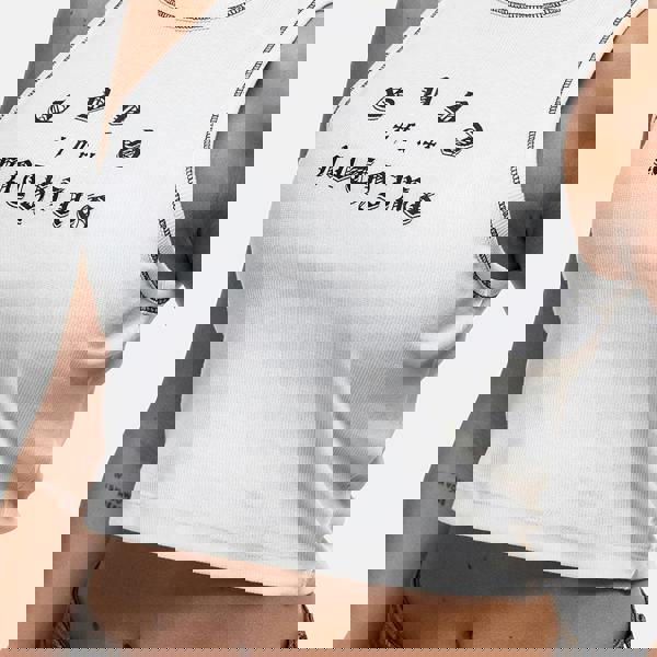 Good For Nothing White Vintage Cropped Vest Top - White Image 3