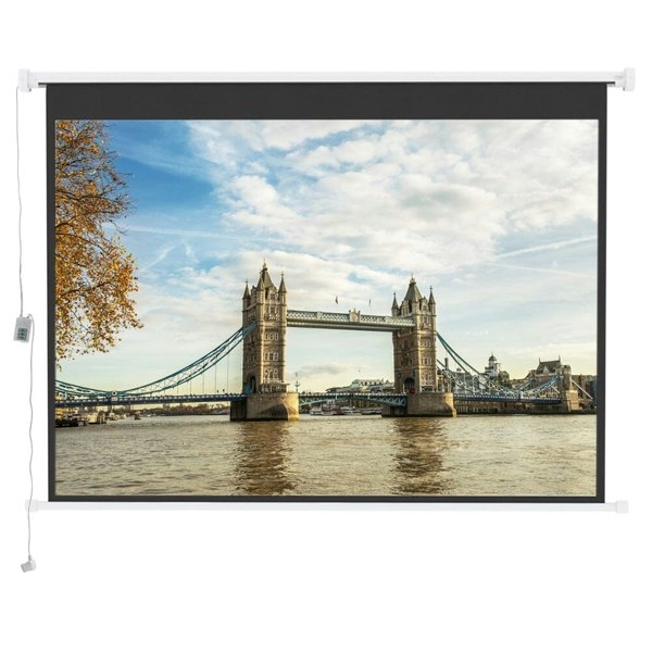 4:3 Wall Mount Electric Projector Screen for Home Theater Movie and Office Projector Screens Living and Home