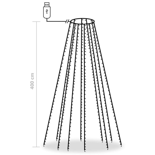 Berkfield Christmas Tree Net Lights with 400 LEDs Blue 400 cm
