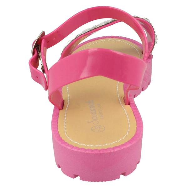 Savannah Ladies Savannah Diamante and Jewel Trim Flat Mules