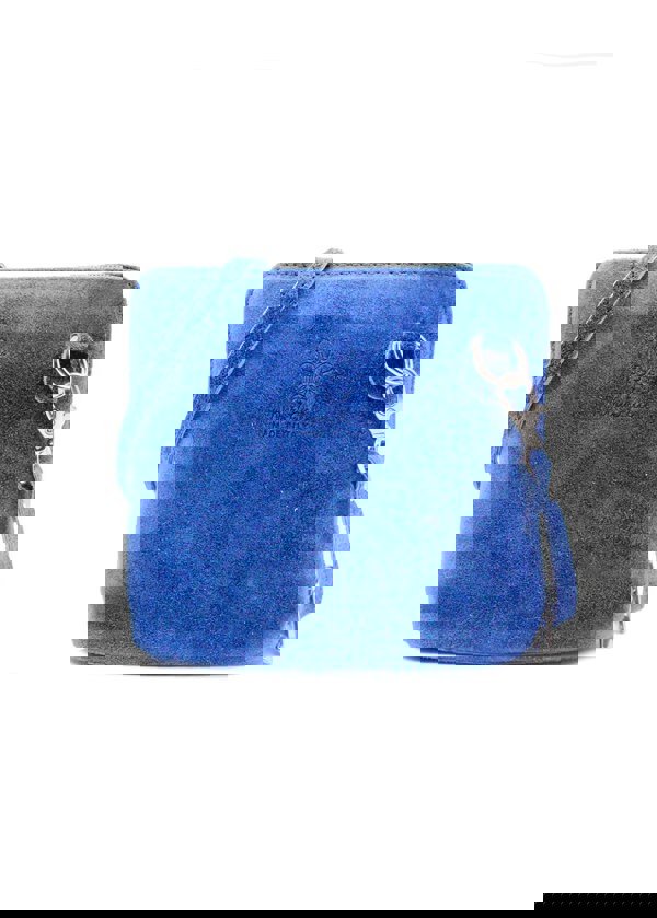 Kitise Small Genuine Italian Suede Leather Zip Around Crossbody Bag