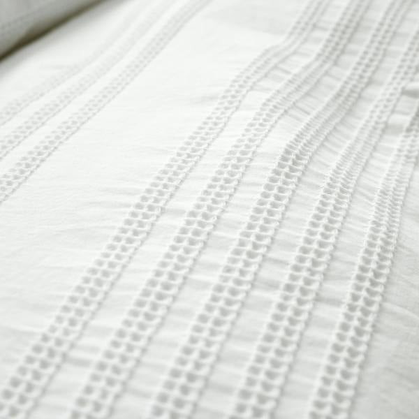 Bianca Waffle Cotton Stripe Duvet Cover Set White