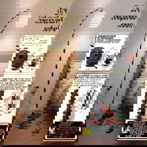 Emitto Arc Floor Lamp 4 Color Temperatures Standing Lamp with Remote Foot Switch