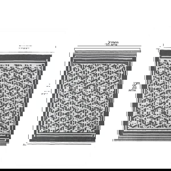 JVL The Gardener Reversible Geo Pattern Outdoor Garden Rug 150x210cm