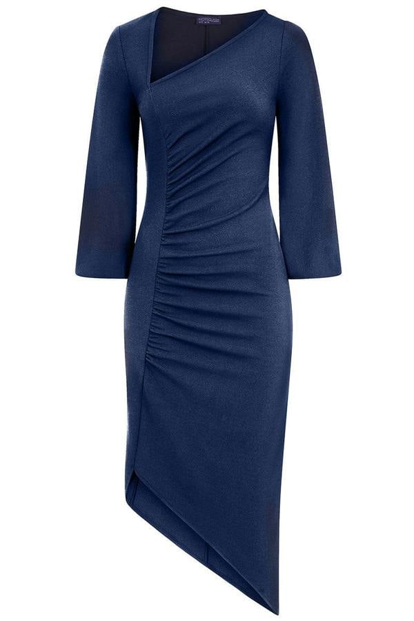 HotSquash Ruched Scuba Midi Dress