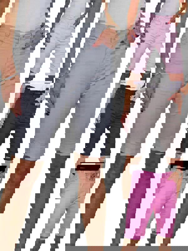 Paulo Due Women's Slim Fit Chino Casual Shorts