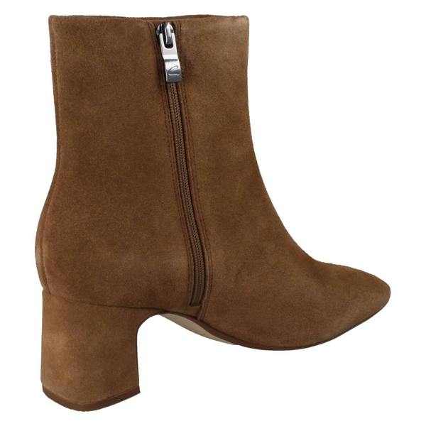 Clarks Ladies Clarks Square Toe Block Heeled Ankle Boots Fernie Zip