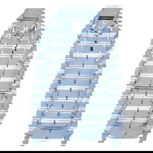 Lazy Jacks Women's Striped Full Zip Hoodie - Sky