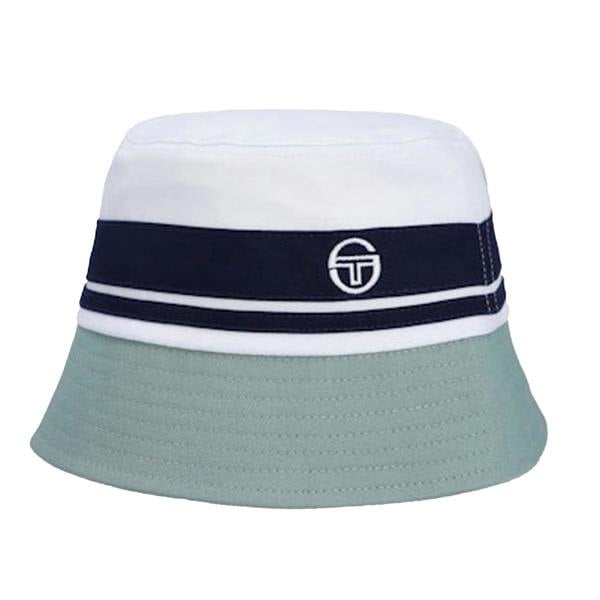 Sergio Tacchini Newsford Bucket Hat White/Maritime Blue/Lead