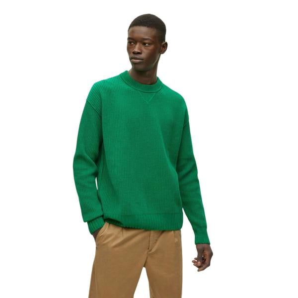 Boss Unisex Adult Ribbed Regular Sweater Top - Green - 