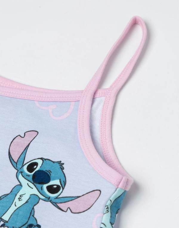 Disney Lilo & Stitch Girls Blue Character AOP Sleeveless Playsuit