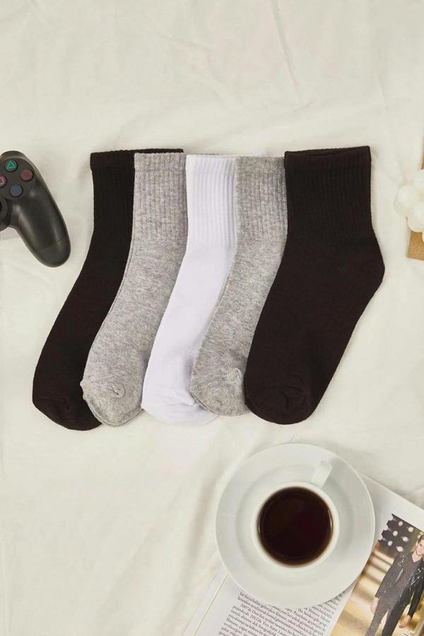 WOVCOR 5-Pack Cotton Knit Socks